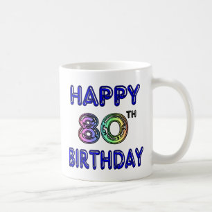Caneca De Café Presentes de aniversário do 80 e roupa felizes do