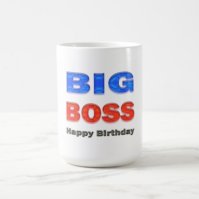 Caneca De Café Presentes de aniversário do chefe grande de feliz (Centro)