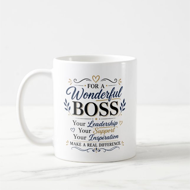 Caneca De Café Presentes de Apreciação ao Chefe – Obrigado (Esquerda)