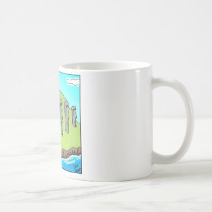 Caneca De Café Presentes de Cartoon Engraçados na Ilha da Páscoa