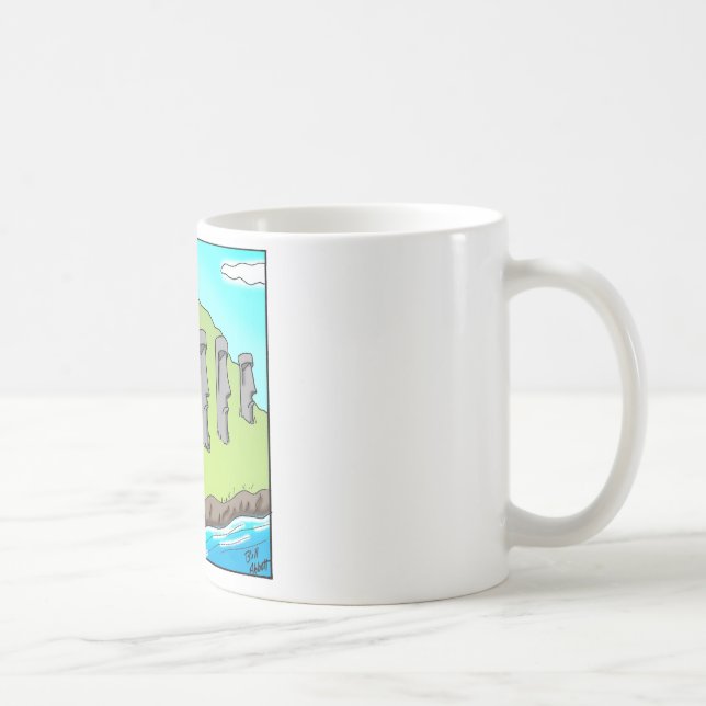 Caneca De Café Presentes de Cartoon Engraçados na Ilha da Páscoa (Direita)