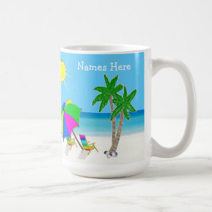 Caneca De Café Presentes de casamento temáticos da praia 2 caixa