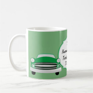 Caneca De Café Presentes de Chá de fraldas de carro retrô verde-d