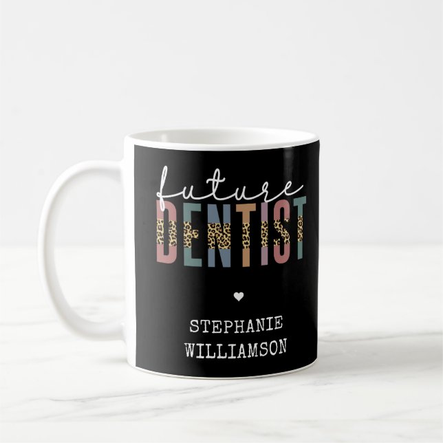 Caneca De Café Presentes de Dentista Dentista Futuros Personaliza (Esquerda)