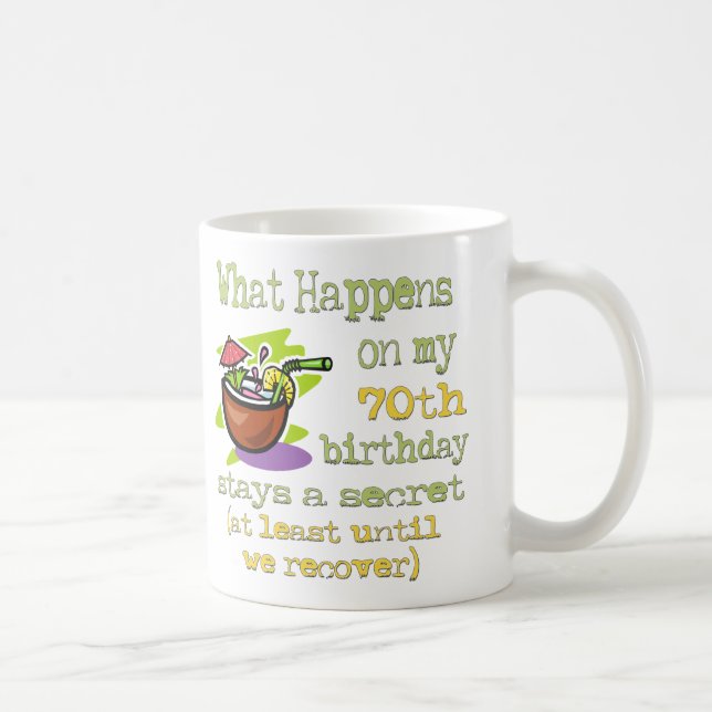 Caneca De Café Presentes de Festa de aniversário 70. O que aconte (Direita)