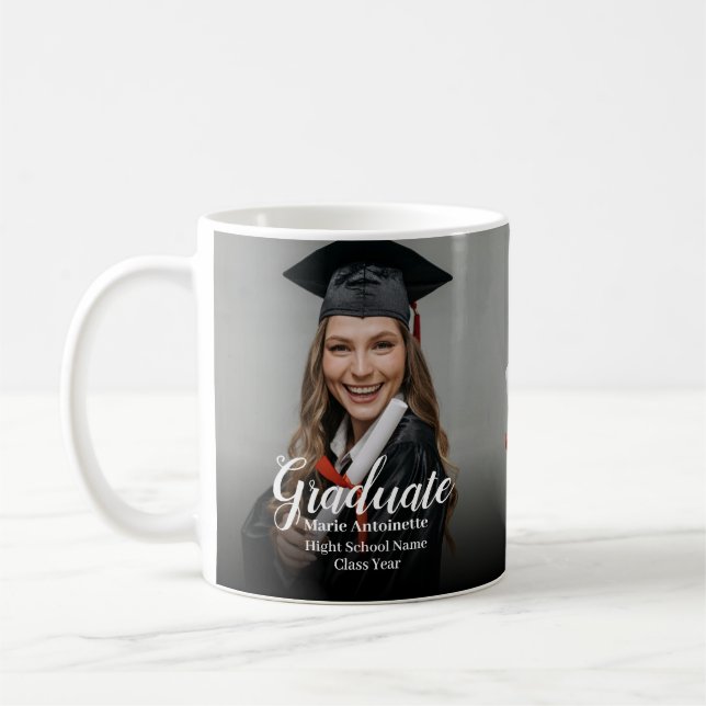 Caneca De Café Presentes de Formatura Aula Foto de Graduado (Esquerda)