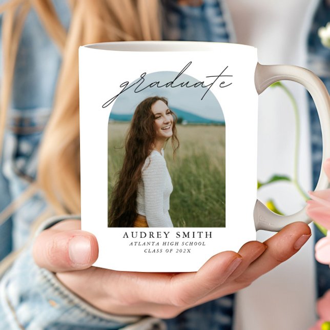 Caneca De Café Presentes de Graduação com Arco Boho Rótulo Modern (Criador carregado)