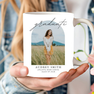 Caneca De Café Presentes de Graduação com Foto de Arco Boho Rotei
