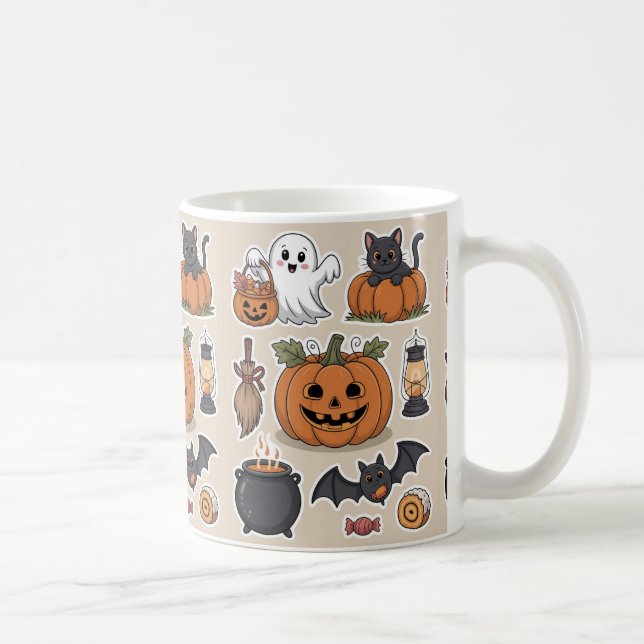 Caneca De Café Presentes de Halloween com vibrações assustadoras (Direita)
