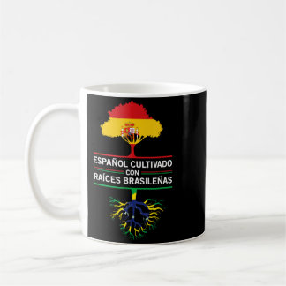 Caneca De Café Presentes de Herança Bandeiras Espanha Brasil Fãs 