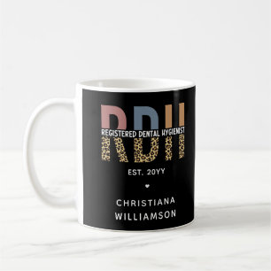 Caneca De Café Presentes de Higienista Dental Registrados de RDH