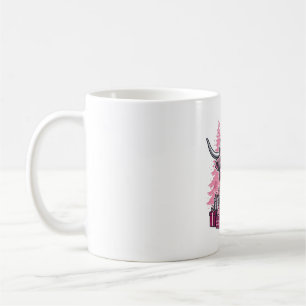 Caneca De Café Presentes de Natal da Vaca de Terras Altas Rosa Ar