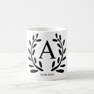 Caneca De Café PRESENtES DE NOIVO COM ANO DATA NOME MONOGRAMA