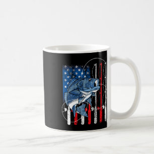 Caneca De Café Presentes de Pescador Bandeira Americana Vintage d
