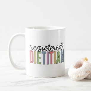 Caneca De Café Presentes de RD Multicolores Dietitianos Registrad