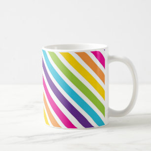 Caneca De Café Presentes diagonais coloridos do arco-íris para ad
