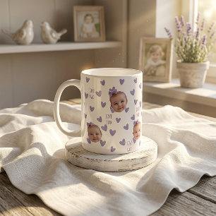 Caneca De Café Presentes do Dia dos Pais para o Pai Coração Roxo