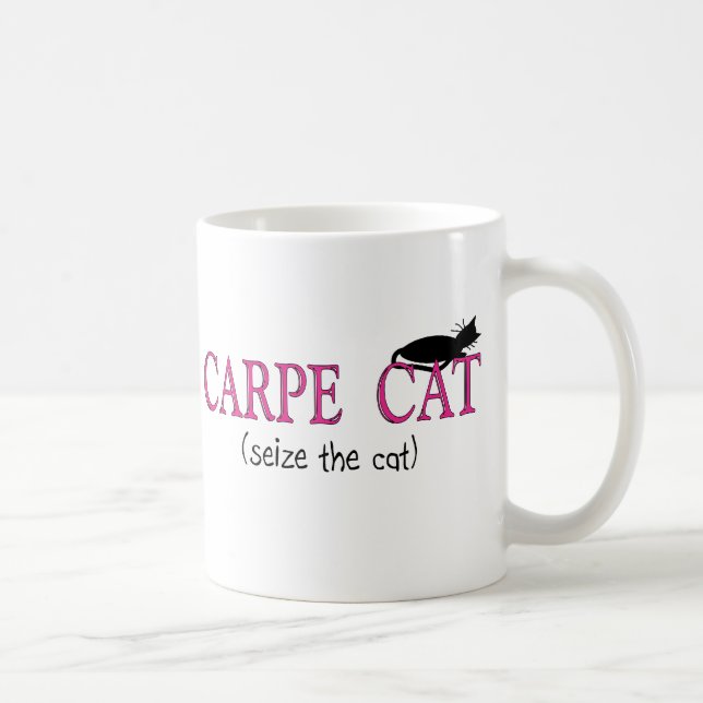 Caneca De Café Presentes do gato de Carpe (apreenda o gato) (Direita)
