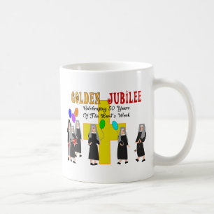 Caneca De Café Presentes dourados do jubileu das freiras