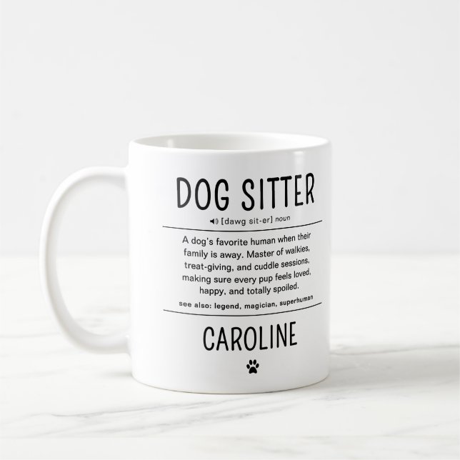 Caneca De Café Presentes Engraçados de Babá de Cachorro Personali (Esquerda)