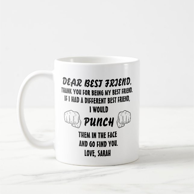 Caneca De Café Presentes Engraçados Para Melhor Amigo (Esquerda)