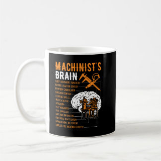 Caneca De Café Presentes Machinistas Engraçados - Cérebro Machini