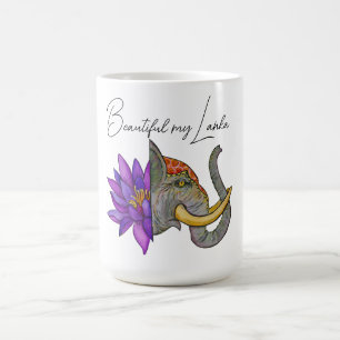 Caneca De Café Presentes no Sri Lanka com Elefante e Lotus