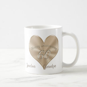 Caneca De Café Presentes para 60º Aniversário de Casamento dos Av