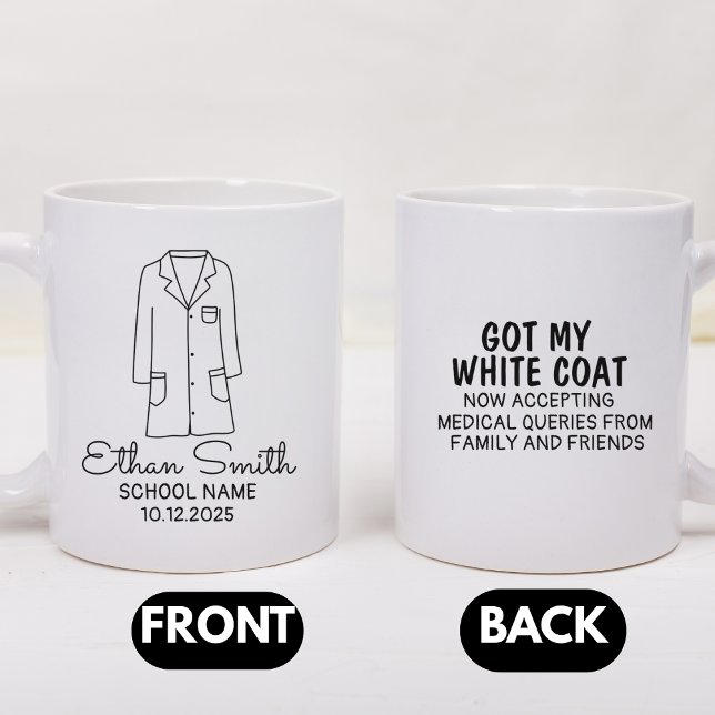 Caneca De Café Presentes para Cerimônia do Jaleco Branco, Jaleco  (Criador carregado)