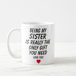 Caneca De Café Presentes para irmã, presente engraçado para irmã,