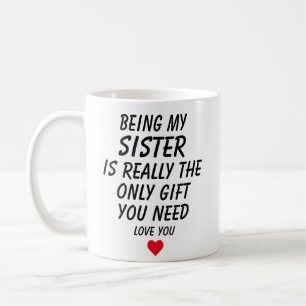 Caneca De Café Presentes para irmã, presente engraçado para irmã,