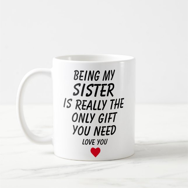 Caneca De Café Presentes para irmã, presente engraçado para irmã, (Esquerda)