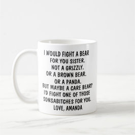 Caneca De Café Presentes para irmã, presente engraçado para irmã,