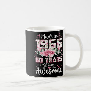 Caneca De Café Presentes para Mulheres de 60 Anos Feitos em 1966 