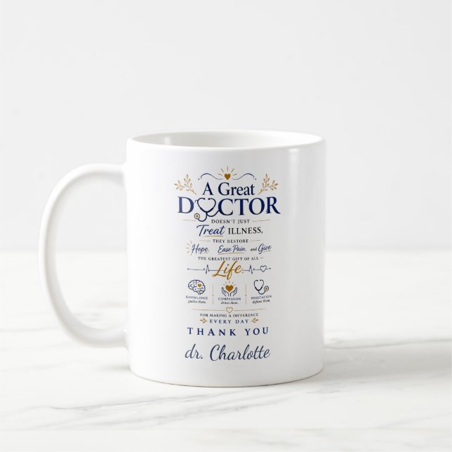 Caneca De Café Presentes Personalizados de Agradecimento ao Médic (Esquerda)