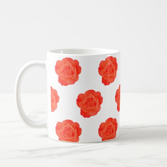 Caneca De Café Presentes Personalizados de Flores de Rosa Floral  (Esquerda)