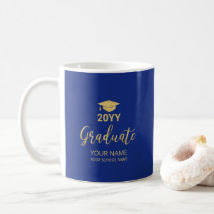 Caneca De Café Presentes Personalizados de Formatura em Dourado e