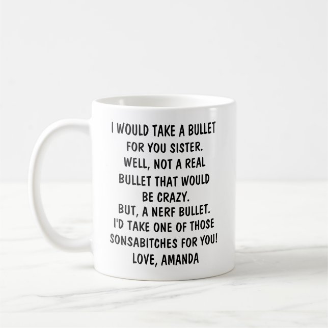 Caneca De Café Presentes Personalizados Para Irmã Presente Engraç (Esquerda)