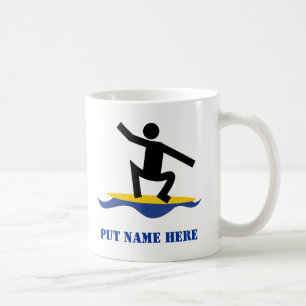 Caneca De Café Presentes surfando, surfista em seu costume da