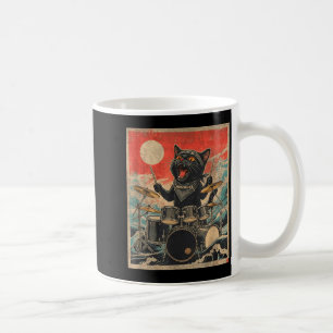 Caneca De Café Preserve na Música Bateria Vintage Gato Estilo de