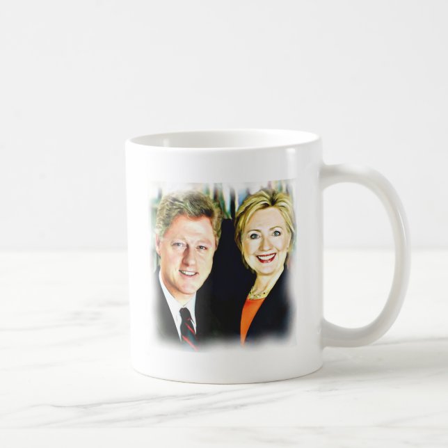 Caneca De Café Presidente Bill Clinton e Presidente Hillary Clint (Direita)