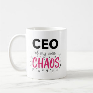 Caneca De Café Presidente do meu próprio caos Engraçado Mulher Em