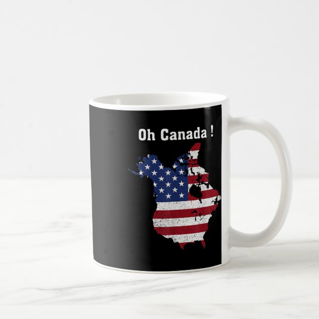 Caneca De Café Presidente Trump engraçado dizendo Oh Canadá Mapa  (Direita)
