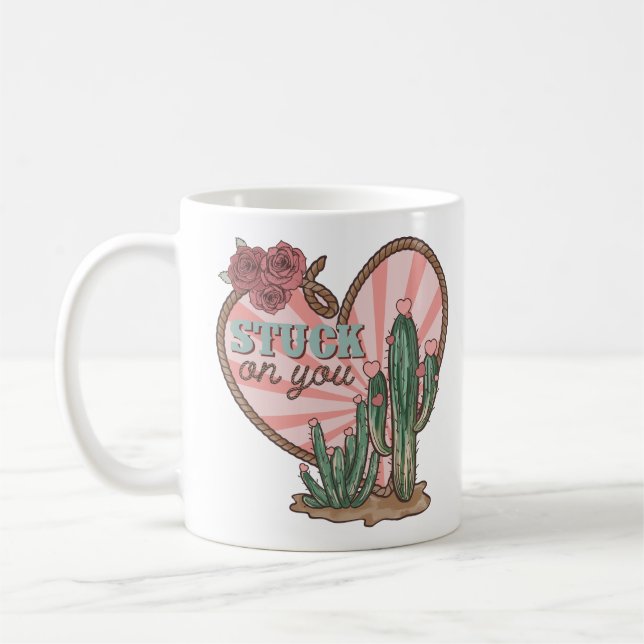 Caneca De Café Preso Em Seu Cactus Engraçado (Esquerda)