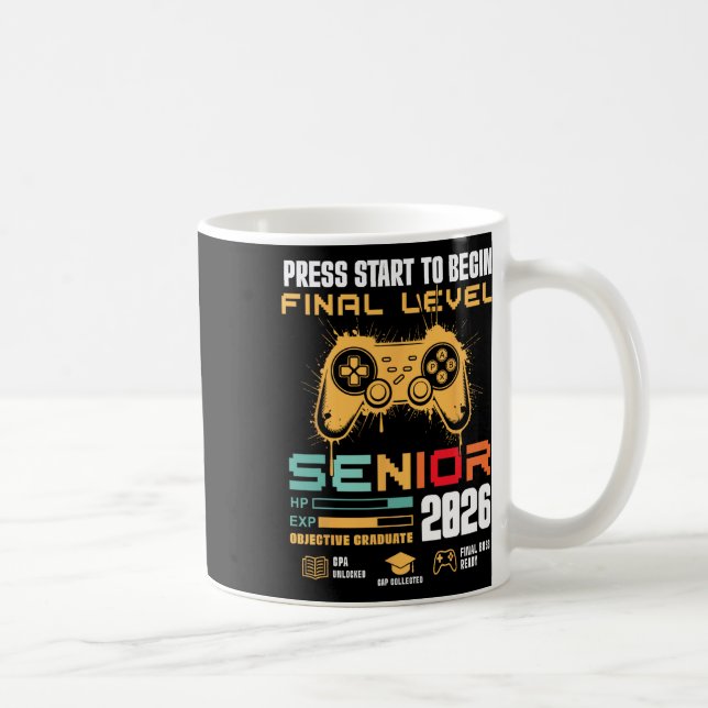Caneca De Café Pressione Iniciar Para Iniciar o Nível Final Sênio (Direita)