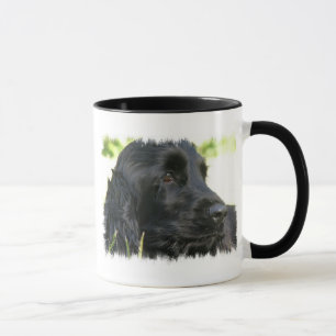Caneca de café preta do cão de cocker spaniel