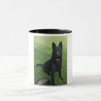 Caneca de café preta do german shepherd