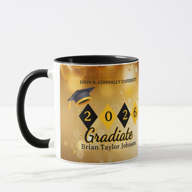 Caneca de Café Preta e Dourada de Formatura Person (Esquerda)