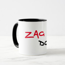 Caneca de café preta Zag Dog