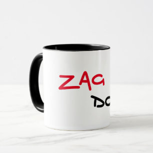 Caneca de café preta Zag Dog